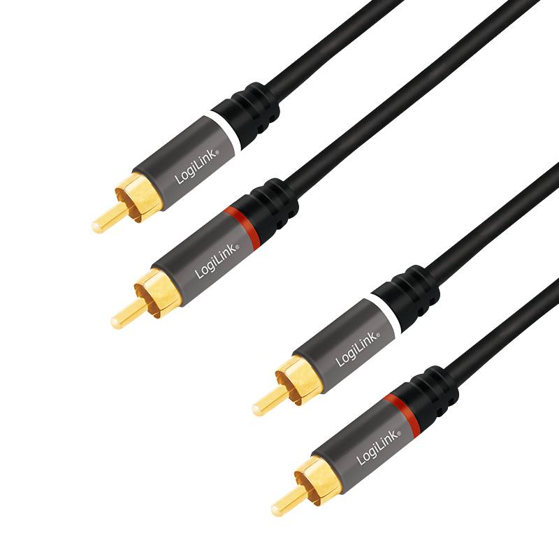 Logilink Audiokabel 2x Cinch -> 2x Cinch RCA 1.0m, black - CA1202