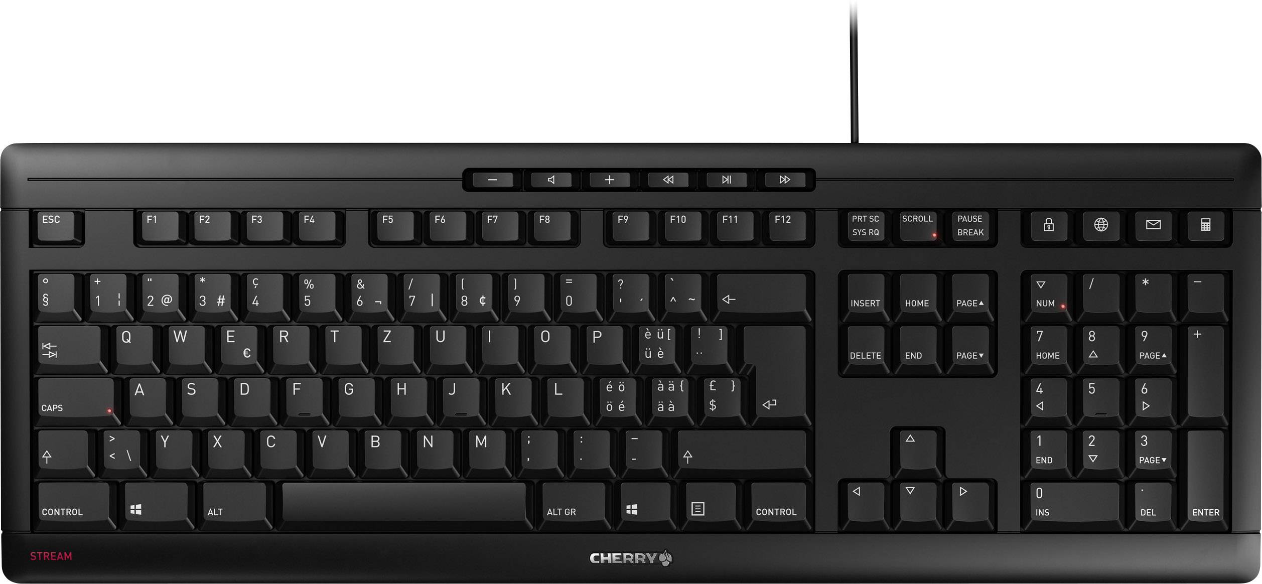 4025112090257 - CHERRY TAS STREAM KEYBOARD schwarz schweizer Layout JK-8500CH-2