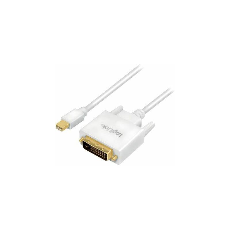 Logilink Mini DisplayPort-Kabel DP 1.2 zu DVI, weiß 1,8m - CV0137