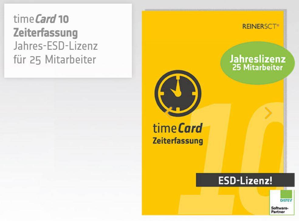 REINER SCT timeCard 10 Zeiterf. Erw. 25 MA 1 Jahr Laufzeit - 2749651-302