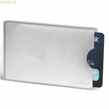 DURABLE Kreditkartenhülle RFID SECURE 10 Stück silber - 890023