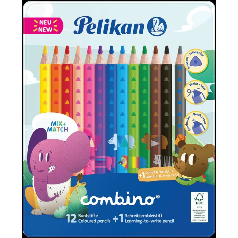 Pelikan Set Combino 12+1 Bunt./Bleist. im Metalletui - 811200