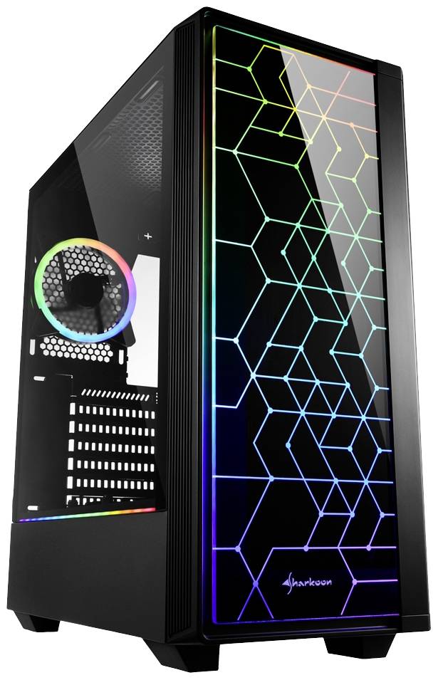 Sharkoon Gehäuse RGB LIT 100 ATX 1xGlas schwarz - 4044951028153