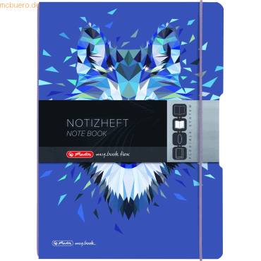 Herlitz Notizheft my.book flex A4 PP 2x 40Bl. kar/lin Wolf - 50027262