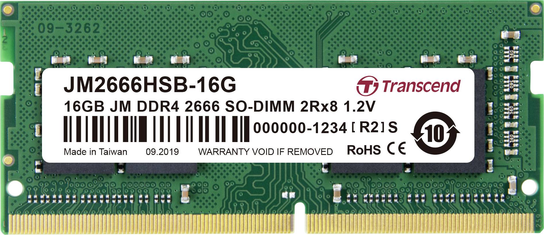 SO DDR4 16GB PC 2666 CL19 Transcend JetRam, JM2666HSB-16G - JM2666HSB-16G