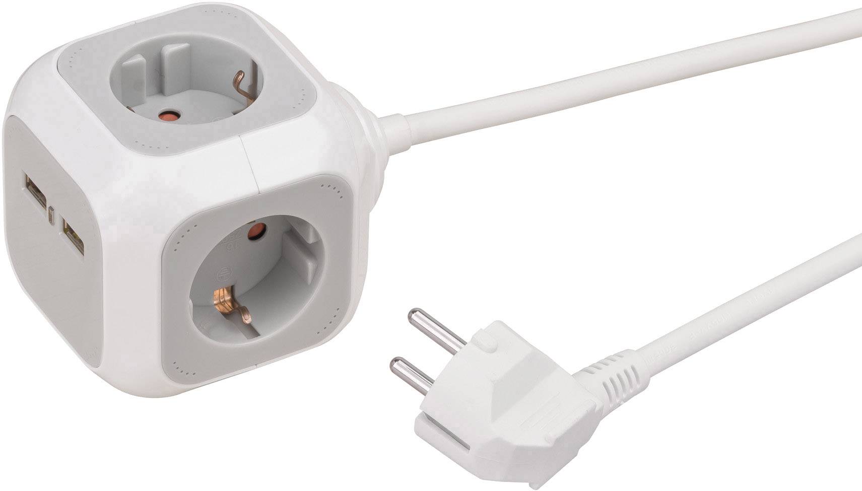 Brennenstuhl Steckdosenwürfel 4x + 2x USB 1.4m Kabel - 1150100