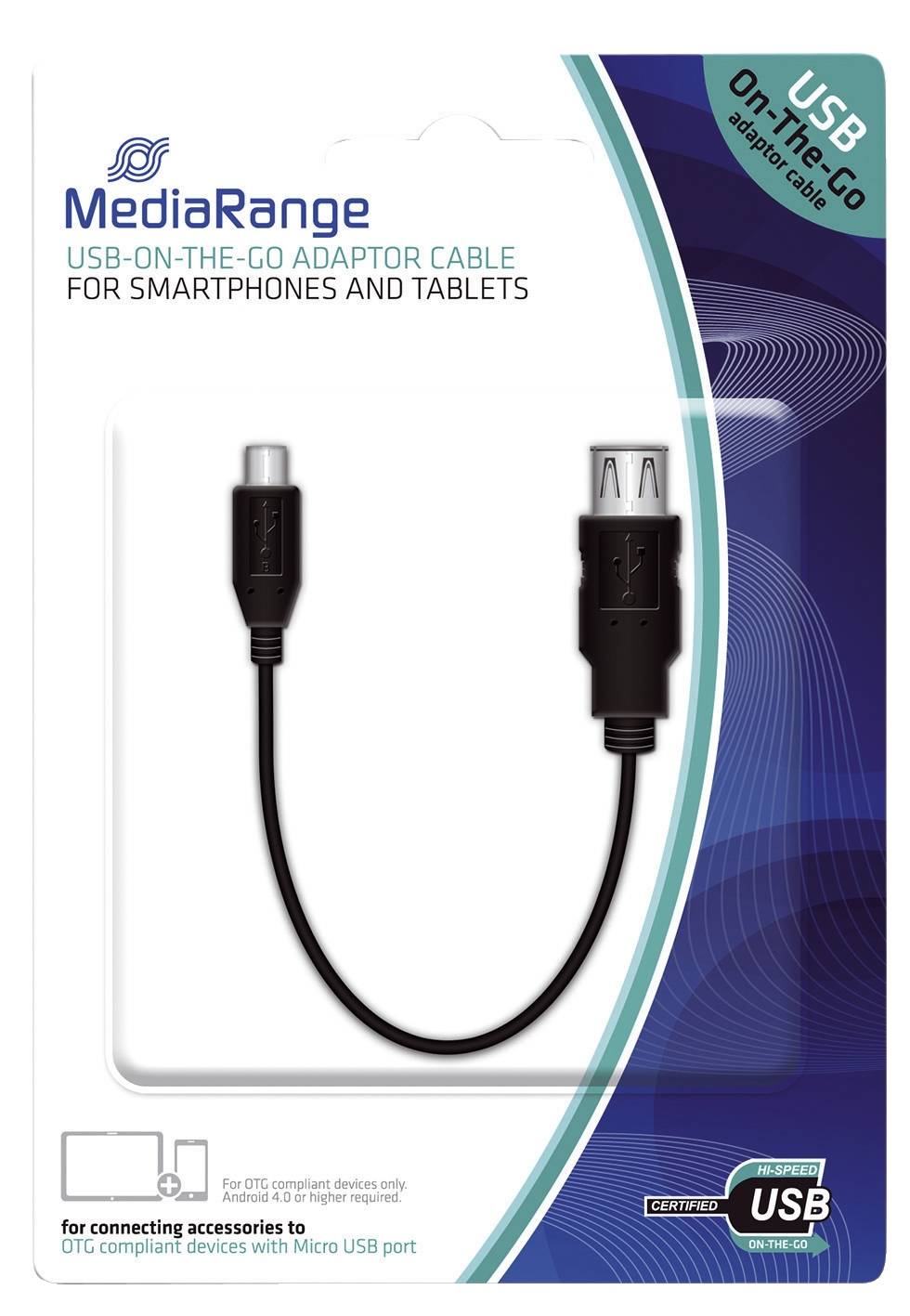 MediaRange USB 2.0 On-The-Go Adapterkabel 20cm schwarz - MRCS168