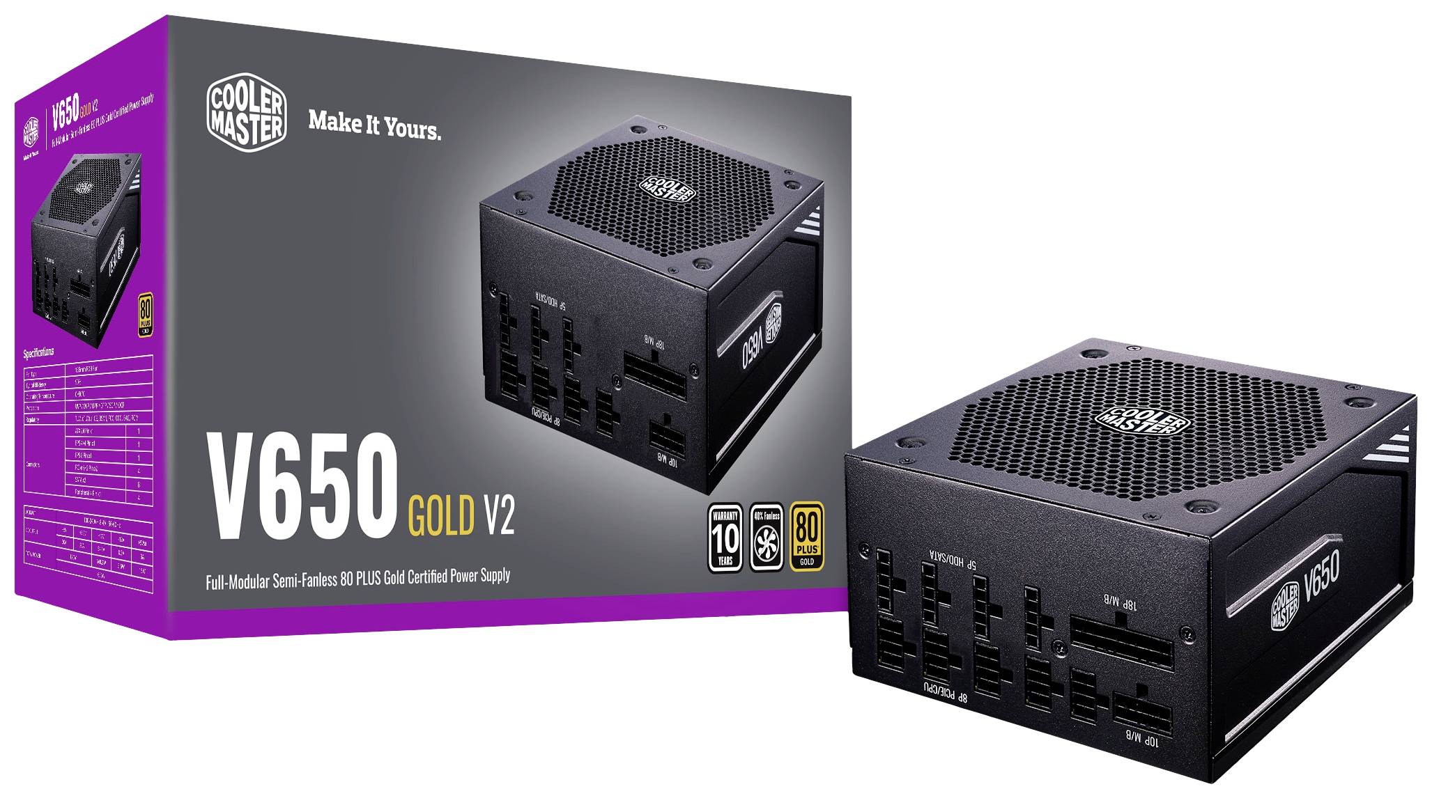 CoolerMaster Netzteil 650W V V2 Modular (80+ Gold) - MPY-650V-AFBAG-EU