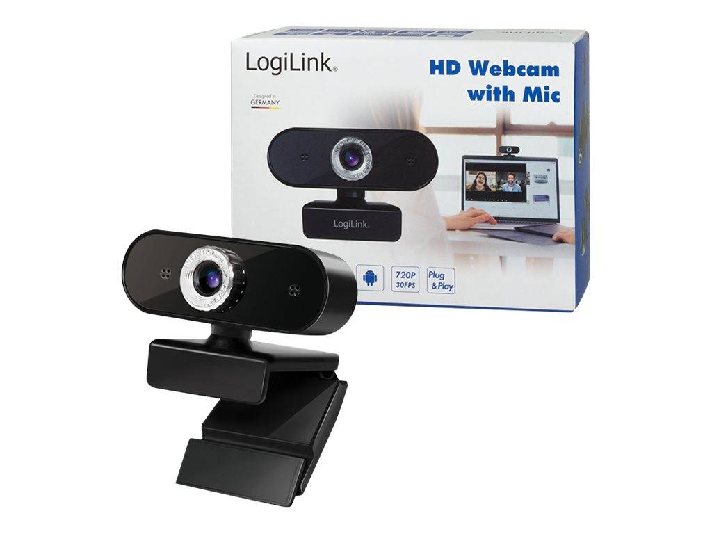 Logilink Webcam 720p HD Webcam + Mikrofon schwarz - UA0368