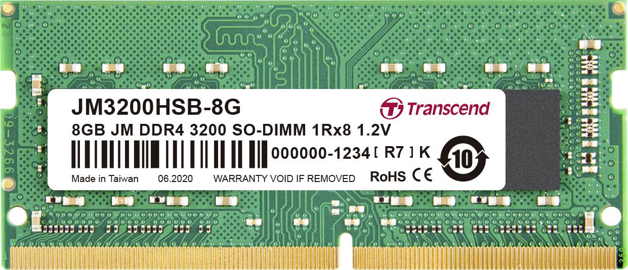 SO DDR4 8GB PC 3200 CL22 Transcend JetRam, JM3200HSB-8G - JM3200HSB-8G