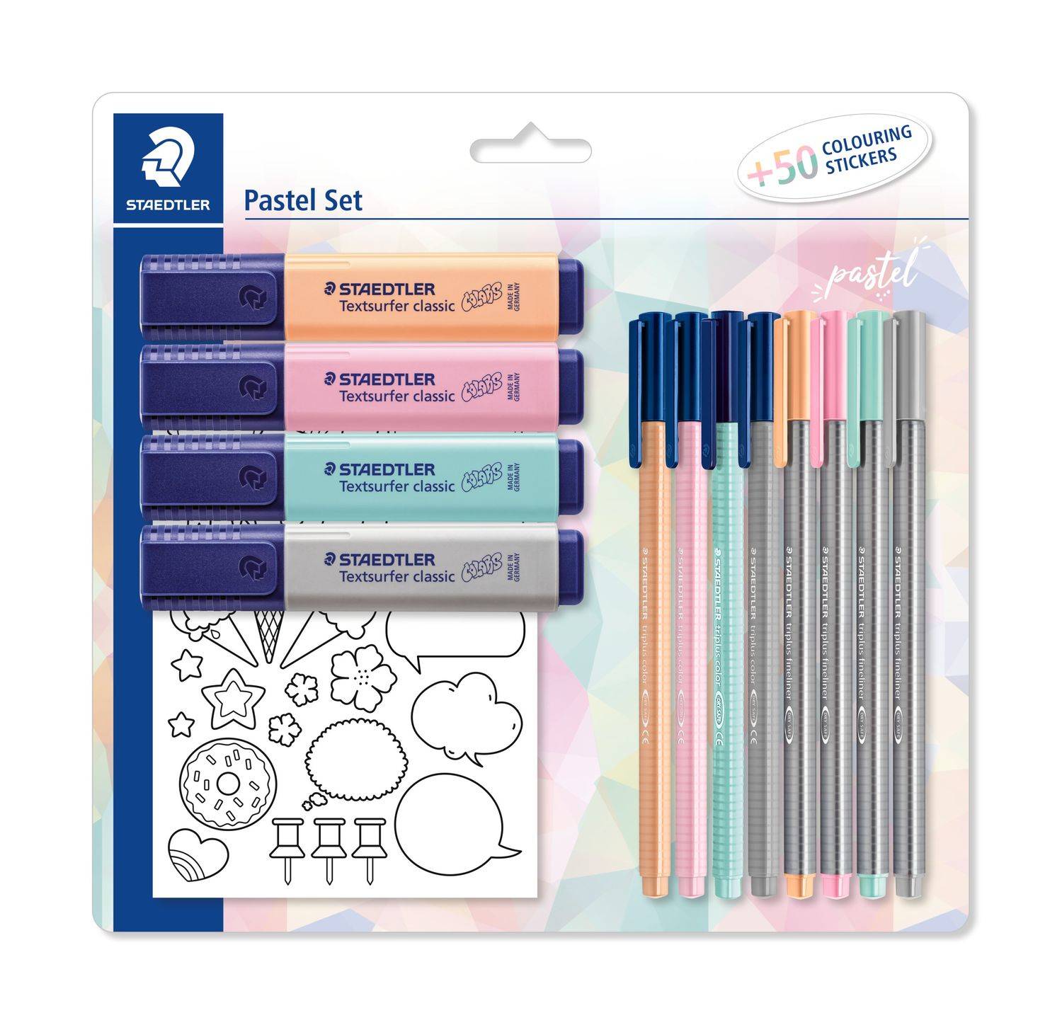 STAEDTLER Schreibset 12-teilig Pastell inkl. Sticker - 61 SBK1 PA