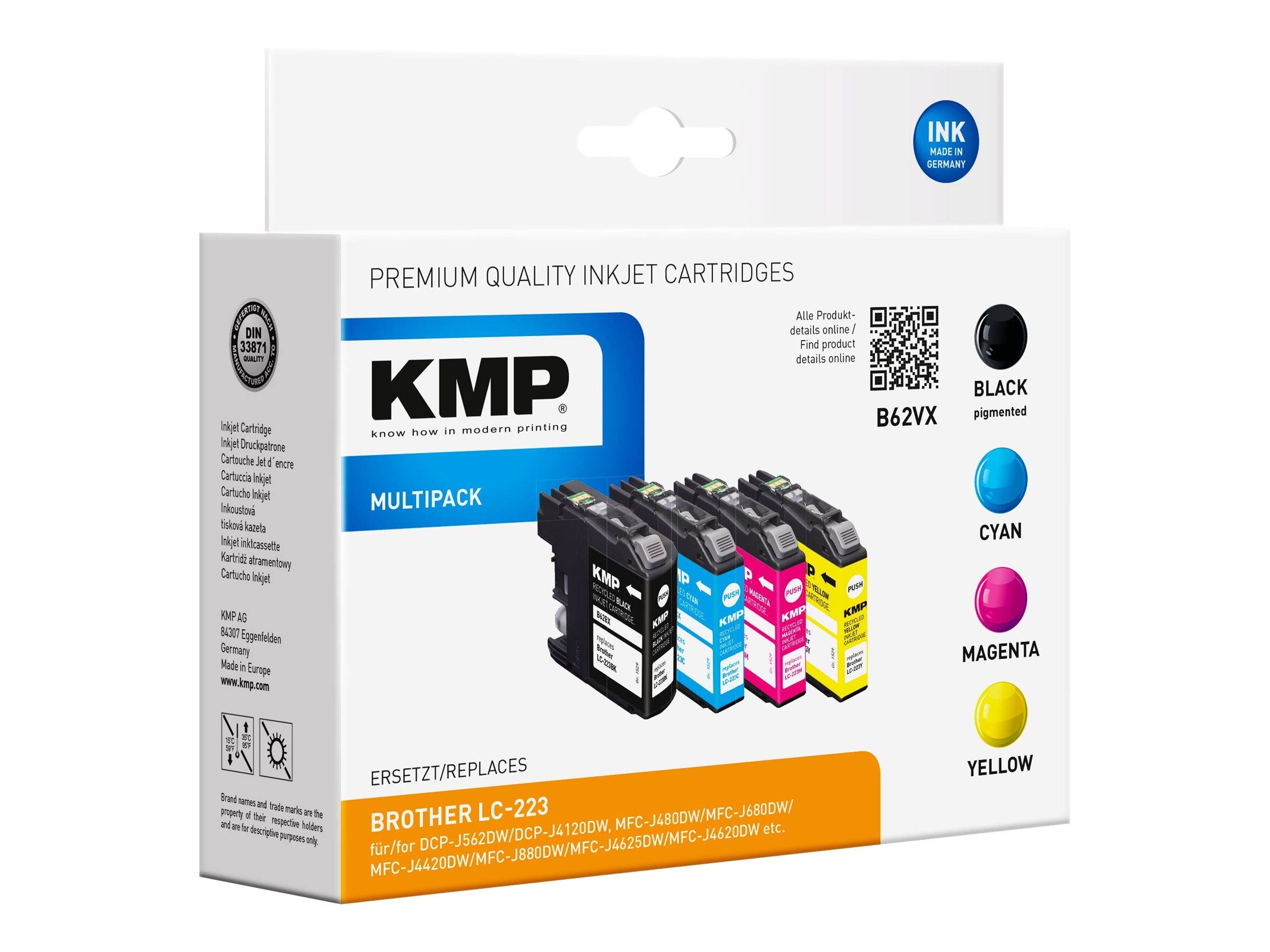 KMP Patrone Brother LC-223 VAL Multip. 4x550 S. B62VX - 1529,4005