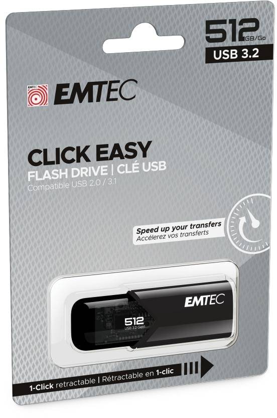 Emtec USB3.2 Click Easy B110 512GB Black - ECMMD512GB113