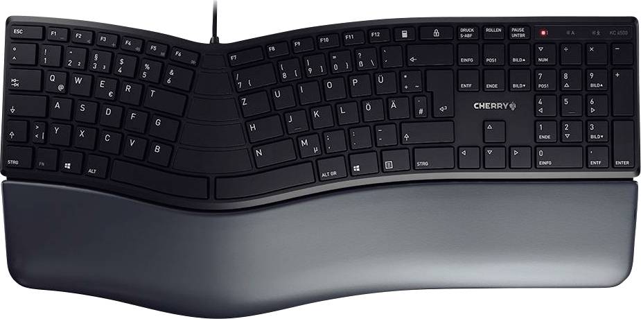 CHERRY TAS KC 4500 ERGO Corded DE-Layout schwarz