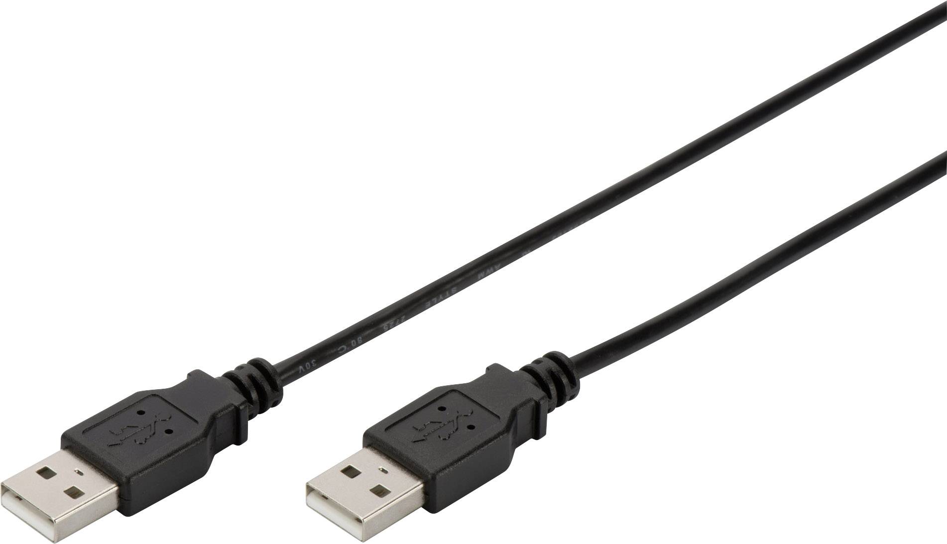 DIGITUS USB 2.0 Anschlusskabel Typ A -A St/St 1.8m, sw - AK-300101-018-S