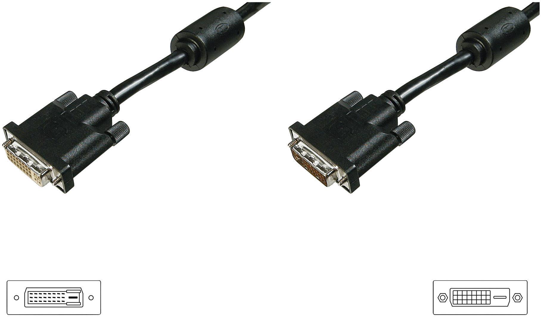 DIGITUS DVI Verlängerungskabel, 5m, schwarz - AK-320200-050-S