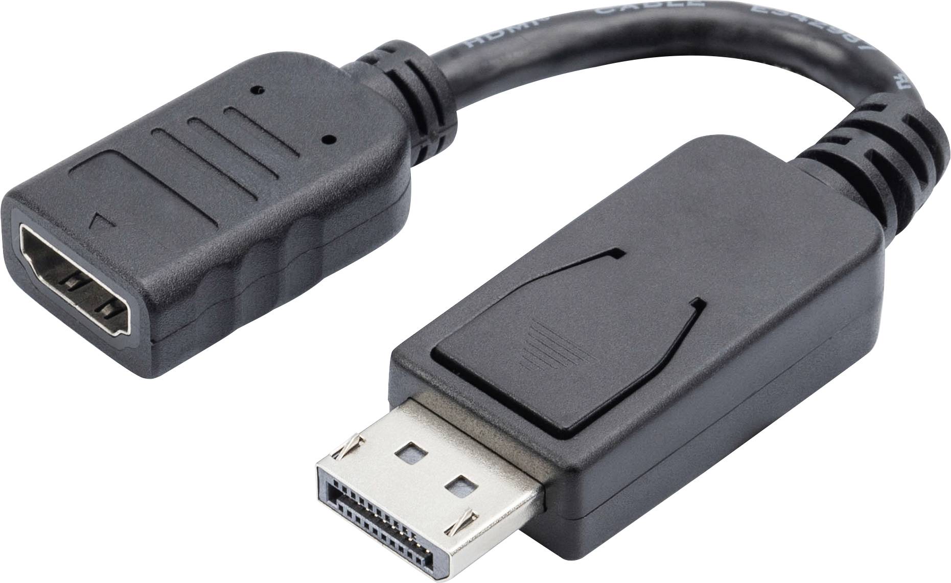 DIGITUS DisplayPort Adapter / Konverter, 0,15m, schwarz - AK-340400-001-S