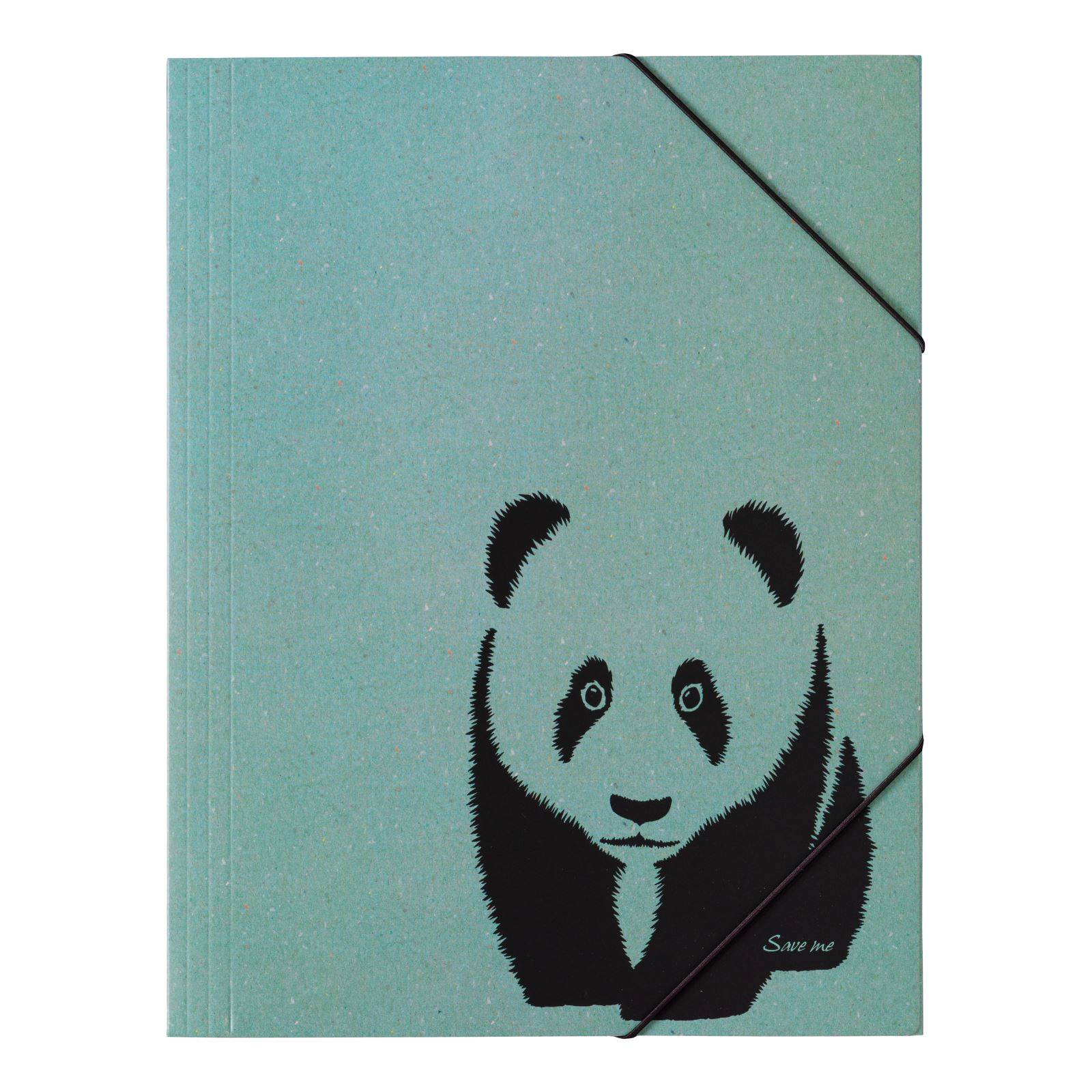 PAGNA Gummizugmappe A4 PP,Karton,3 Einschlagklappen, Panda - 21658-17