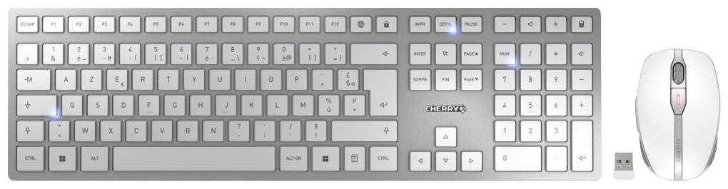 4025112095405 - CHERRY DW 9100 SLIM - Tastatur-und-Maus-Set - kabellos - 24 GHz Bluetooth 42 - AZERTY - Französisch