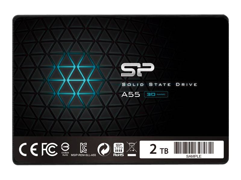 SSD 2TB Silicon Power 2.5 SATAIII A55 3D Nand TLC - SP002TBSS3A55S25