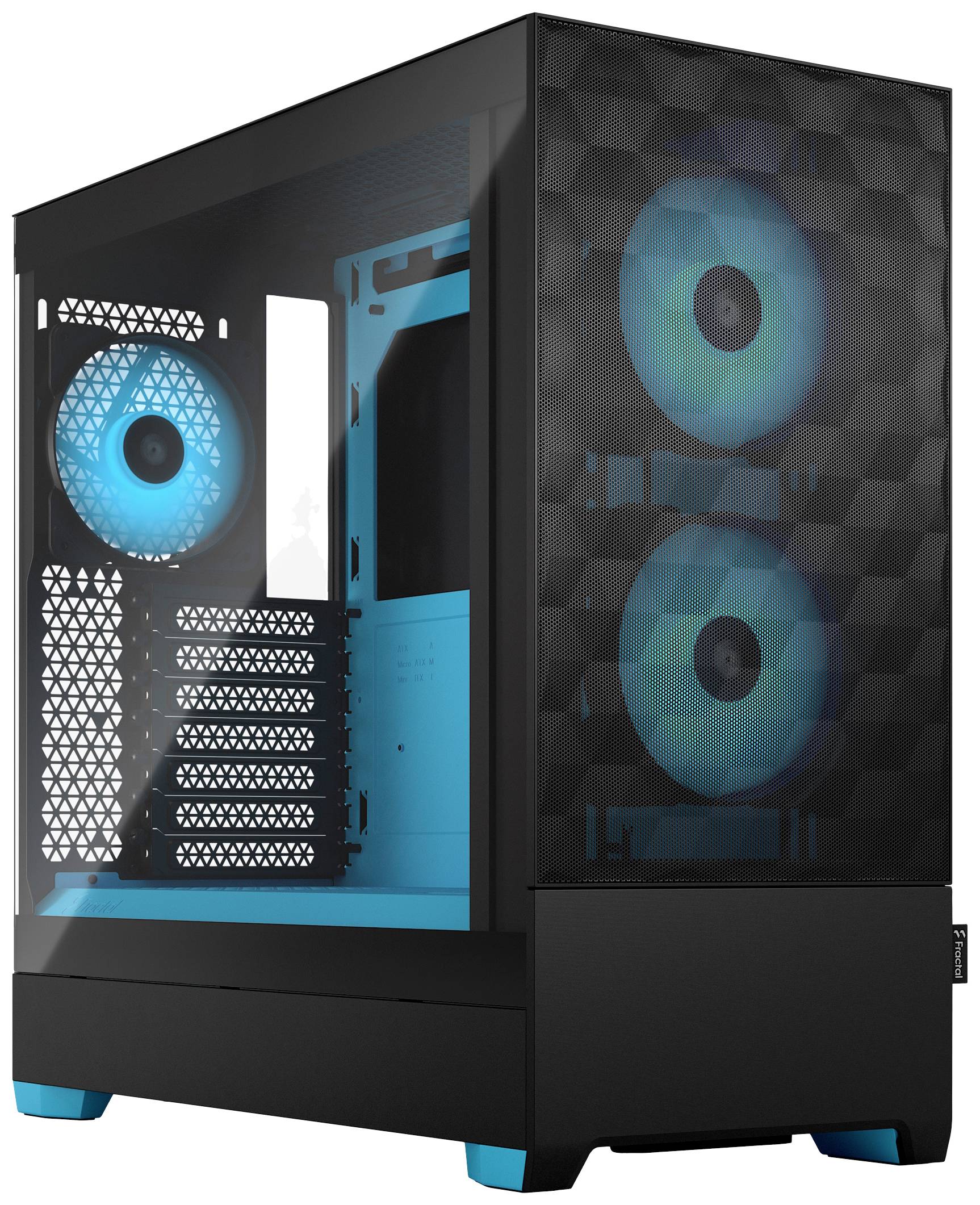 FRACTAL DESIGN Geh Pop Air RGB Cyan Core TG Clear Tint - FD-C-POR1A-02