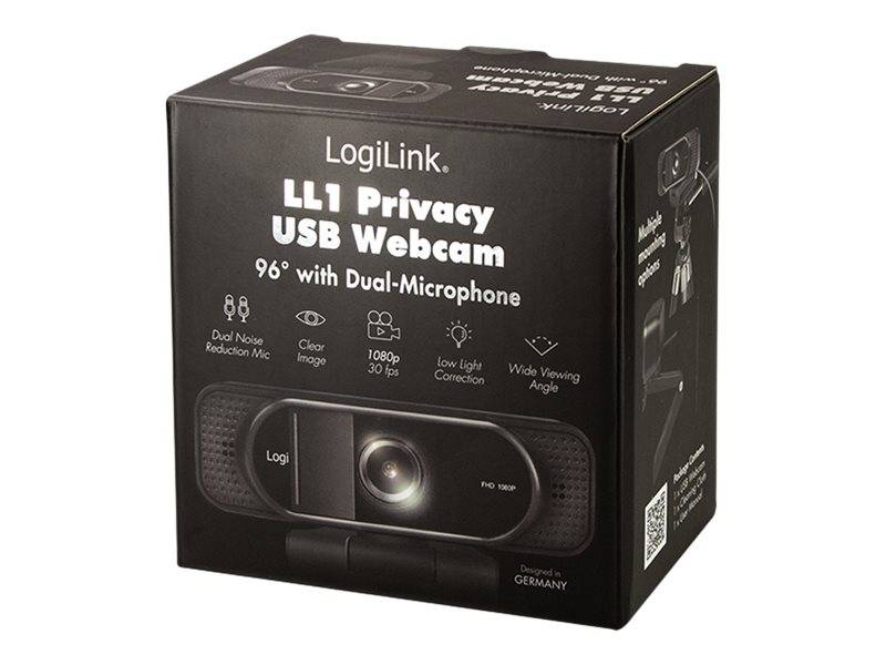 Logilink Webcam 1080p FHD Webcam + Mikrofon Privacy 96°