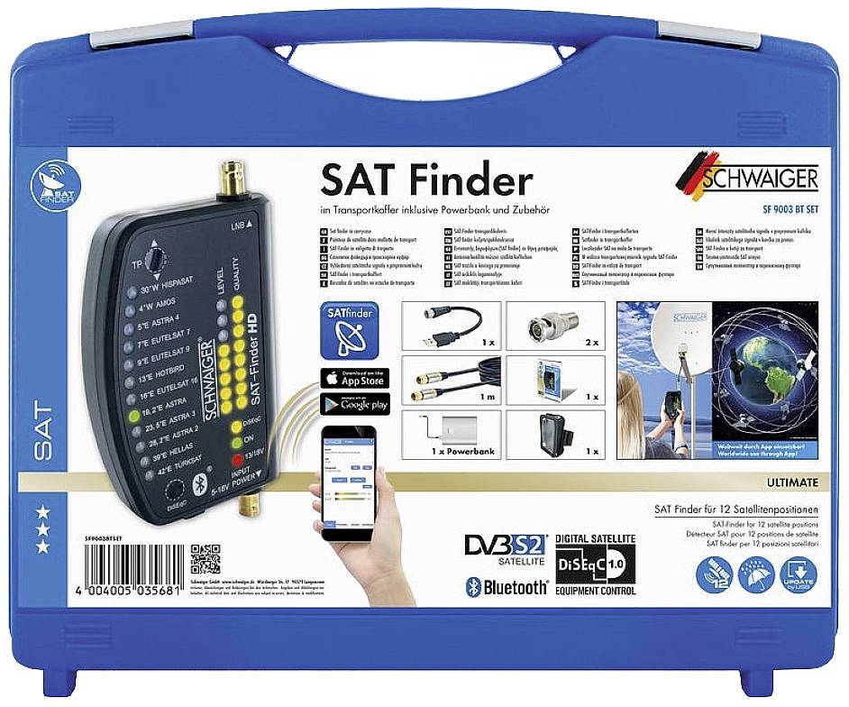 Schwaiger Sat-Finder HD Set im Transportkoffer - SF9003BTSET