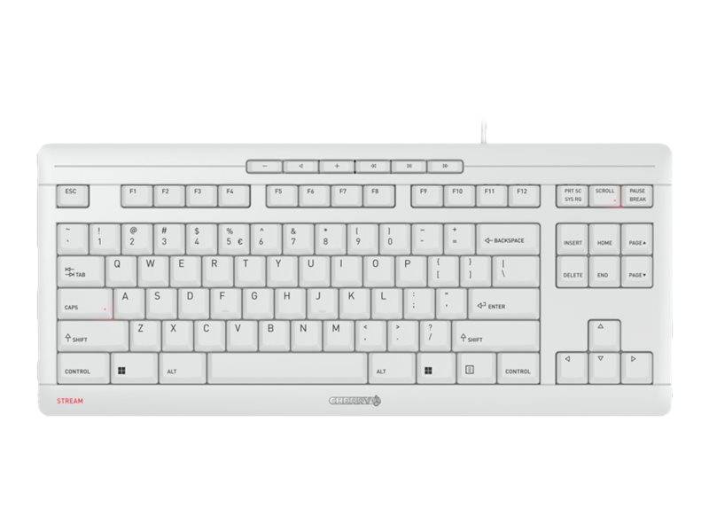 CHERRY TAS STREAM KEYBOARD TKL Corded EU-Layout grau,  (BILD1)