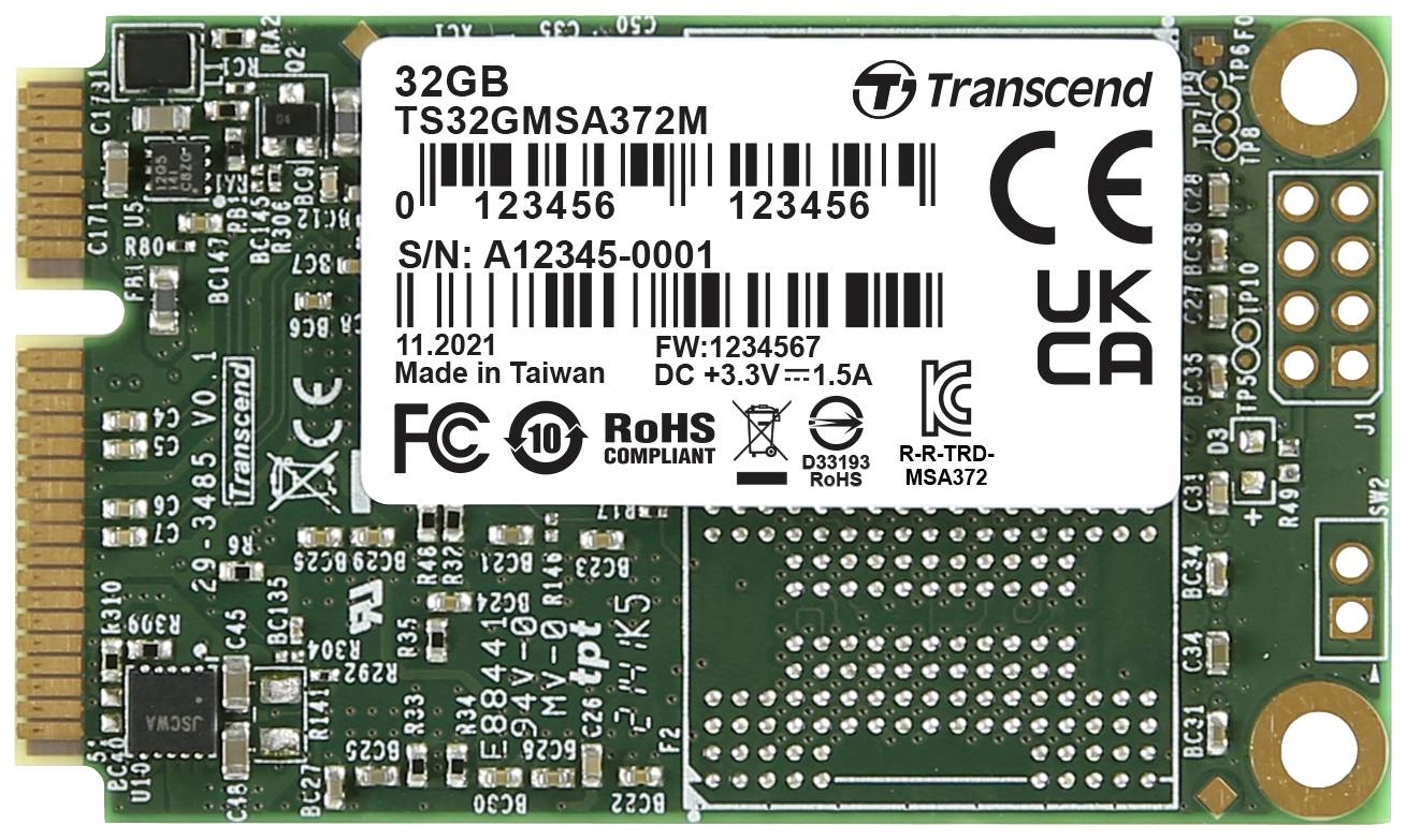 SSD 32GB Transcend MSA372M mSATA MLC, bulk, SATA3 - TS32GMSA372M