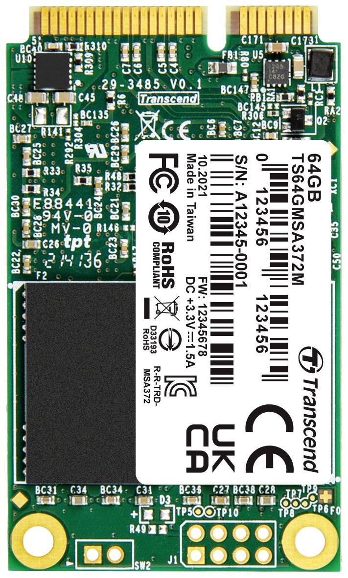 SSD 64GB Transcend MSA372M mSATA MLC, bulk, SATA3 - TS64GMSA372M