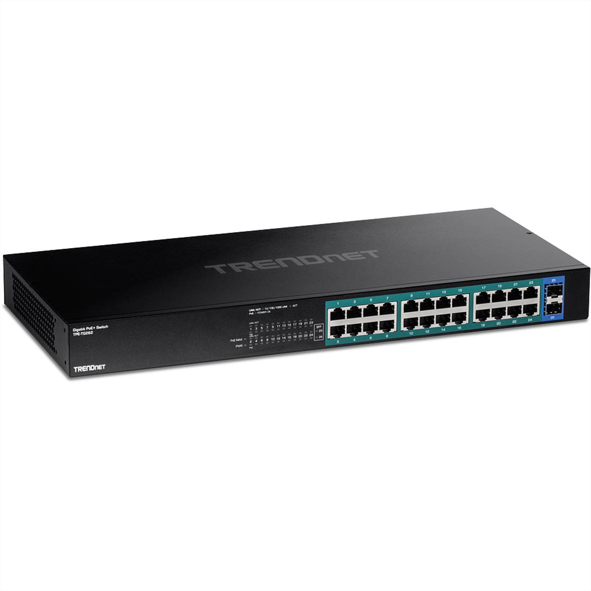 TRENDnet 26-Port Gigabit PoE+ Switch (380W) - TPE-TG262