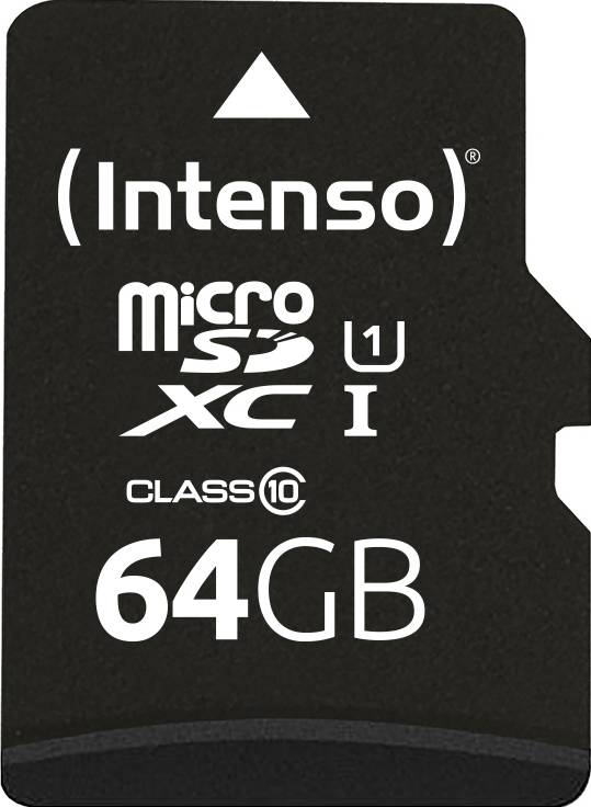 SD MicroSD Card 64GB Intenso SD-HC UHS-I inkl. SD- Adapter retail - 3424490