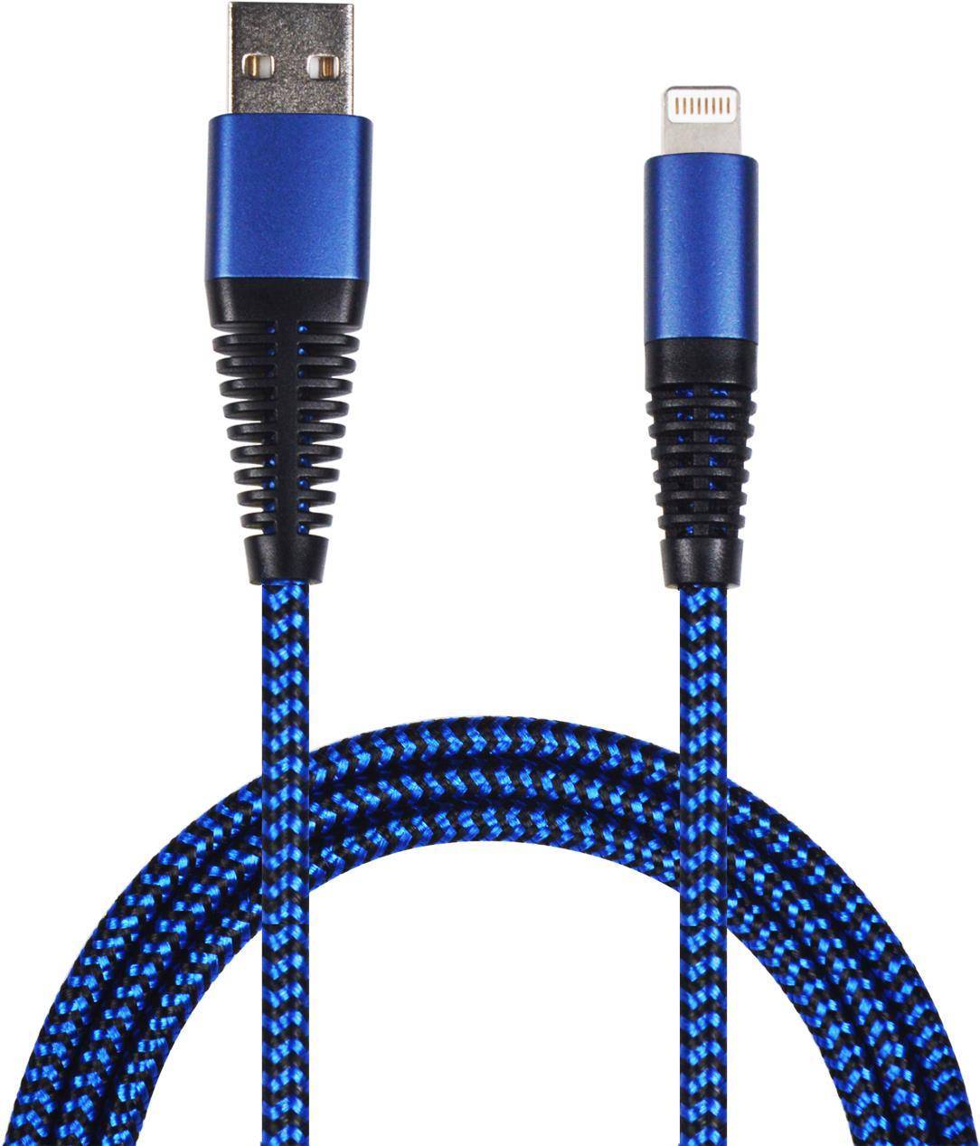 2GO USB Lade-/Datenkabel Lightning  1m  Nylon blau PET-Verp.