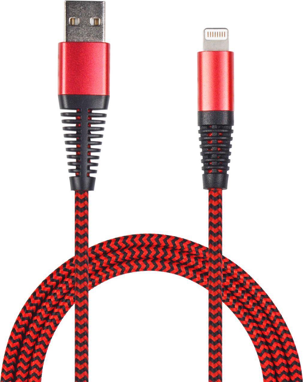 4010425959469 - USB Lade- Datenkabel Lightning   1m  Nylon rot PET-Verp