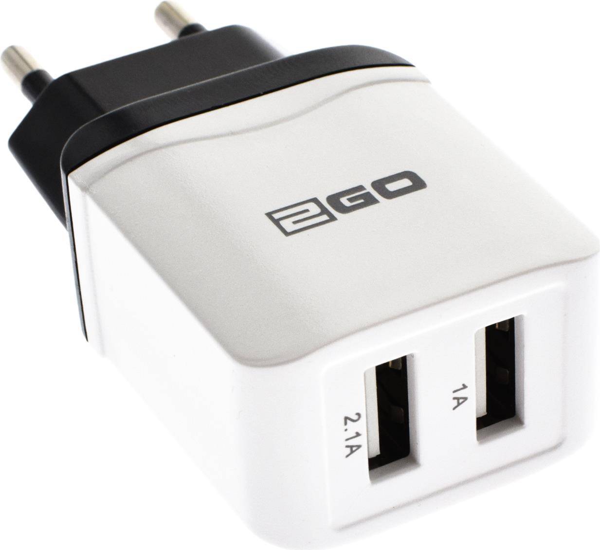 2GO Ladegerät 10,5W 2-Port 2x USB-A, weiß - 795999