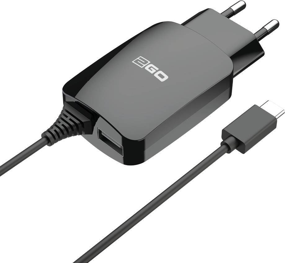 4010425971676 - Ladegerät 12W USB-C + 1-Port 1x USB-A Kabel 14m schwarz