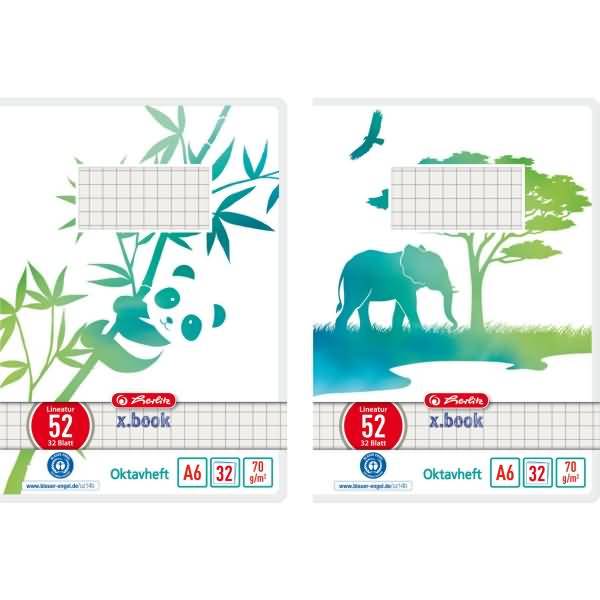 Herlitz Oktavheft A6 GREENline 32 Bl. kariert 2 sortiert - 50040056