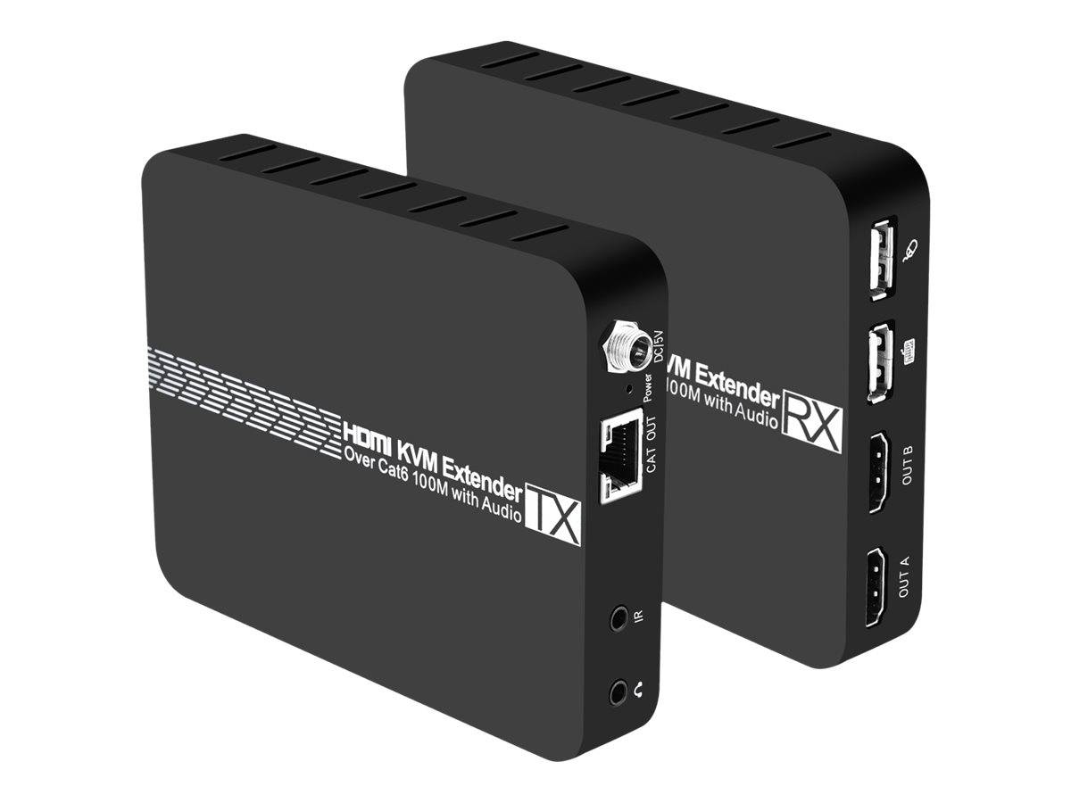 LevelOne HDMI over Cat.5/6 Extender kit 4K, bis zu 100 Meter - HVE-8110