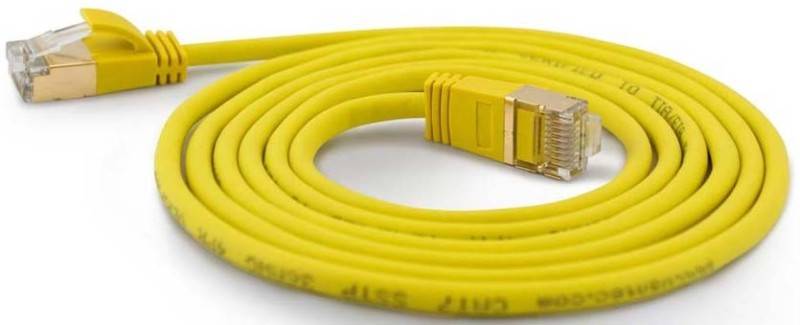 Wantec Patchkabel SSTP CAT7 Ste. CAT6a d=4mm 5,00m gelb - 7177