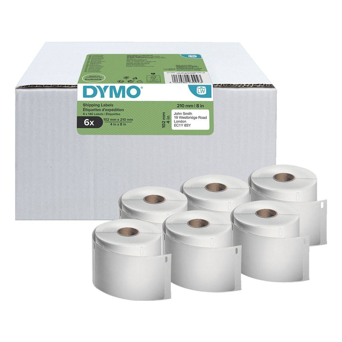 DYMO LW-Versandetiketten Vorteilspack 102x210mm 6Rl 140St/Rl - 2177565