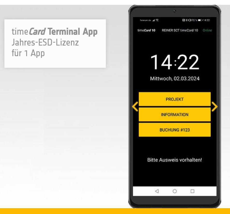 REINER SCT timeCard 10 Terminal APP 1 Gerät 1 Jahr Laufzeit - 2749651-320