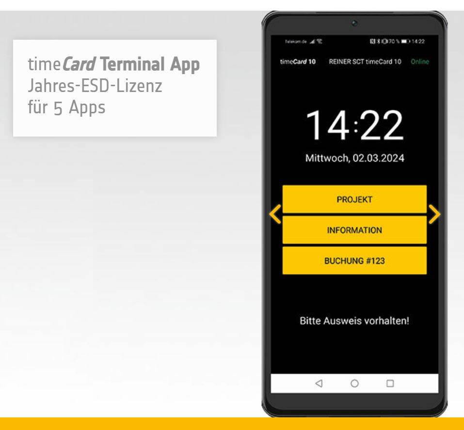 REINER SCT timeCard 10 Terminal APP 5 Geräte 1 Jahr Laufzeit - 2749651-321