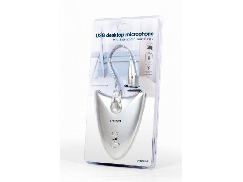 gembird USB 2.0-Tischmikrofon mit integrierter Soundkarte - MIC-DU-01