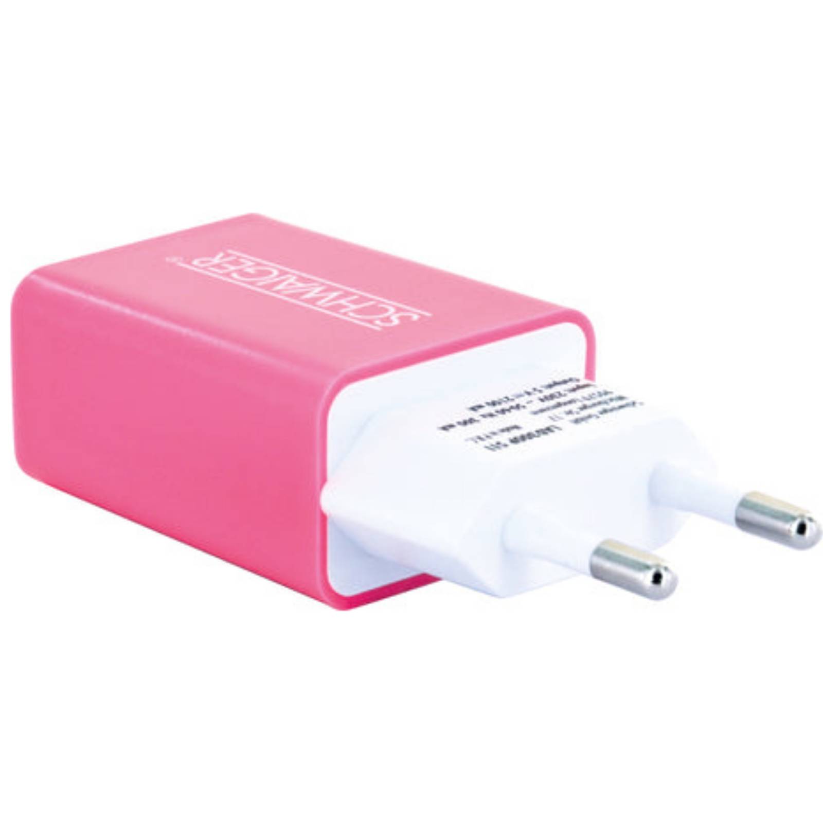 Schwaiger 230V Ladeadapter USB Weiß/Pink