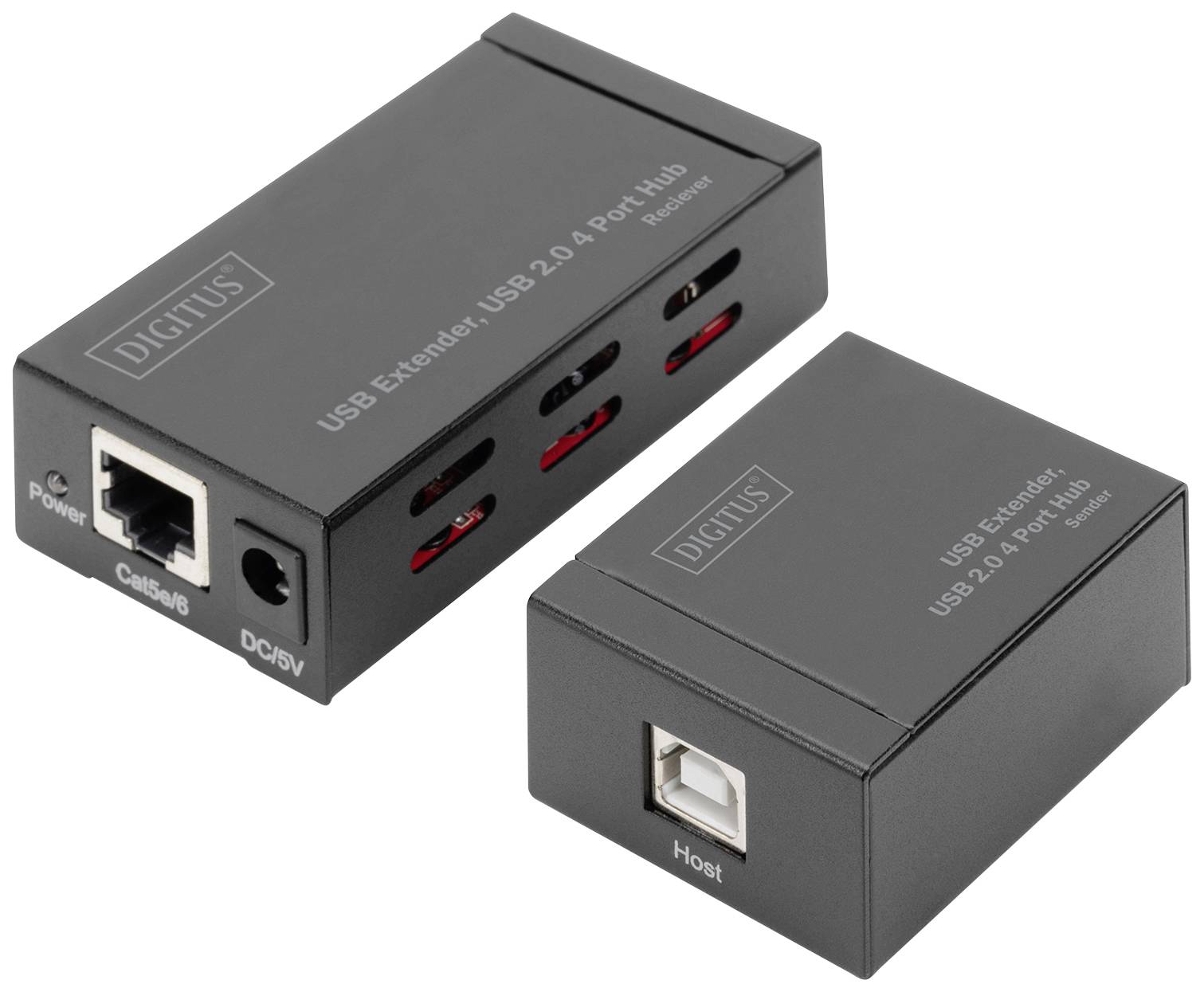 DIGITUS USB 2.0 Extender über RJ45 -> 4 Port USB 2.0 Hub - DA-70143