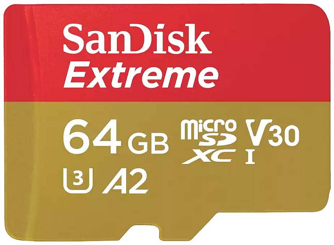 SD MicroSD Card 64GB SanDisk Extreme SDXC inkl. Adapter - SDSQXAH-064G-GN6MA