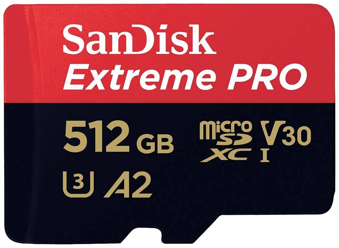 SD MicroSD Card 512GB SanDisk Extreme Pro SDXC inkl. Adapt - SDSQXCD-512G-GN6MA