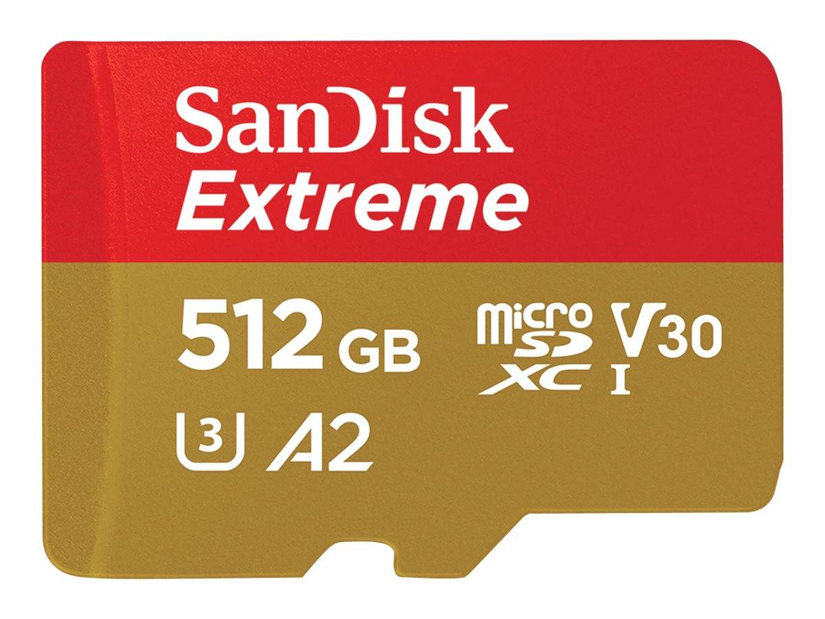 SD MicroSD Card 512GB SanDisk Extreme SDXC inkl. Adapter - SDSQXAV-512G-GN6MA