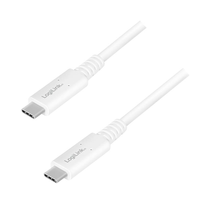 Logilink USB 4 Anschlusskabel USB-C Gen3x2, E-mark, 8K, weiß - CU0180