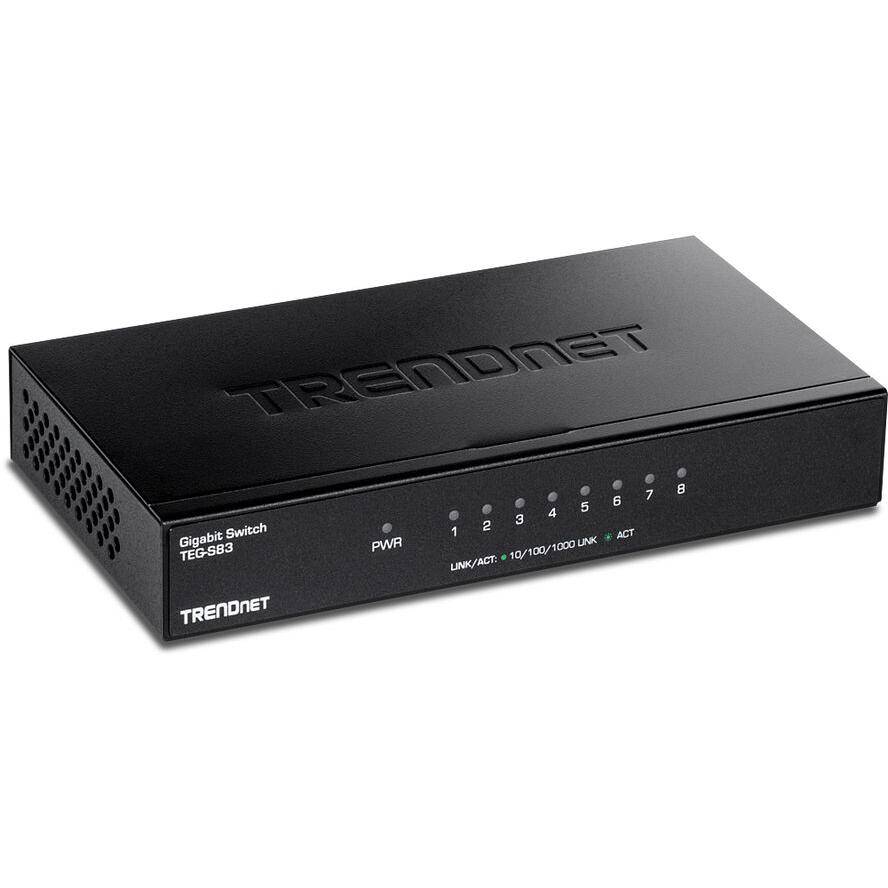 TRENDnet Switch 8 Port Gbit Desktop Switch /w metal case - TEG-S83